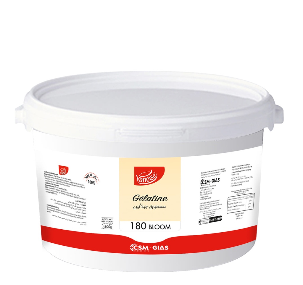 Gélatine 500gr 180° bloom