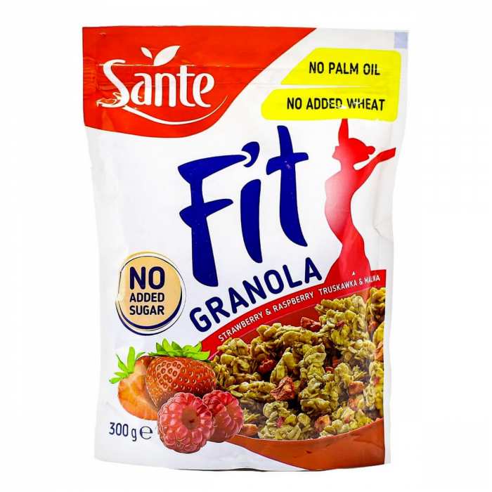 SANTE FIT GRANOLA-300G-STRAWBERRY&RASPBERRY